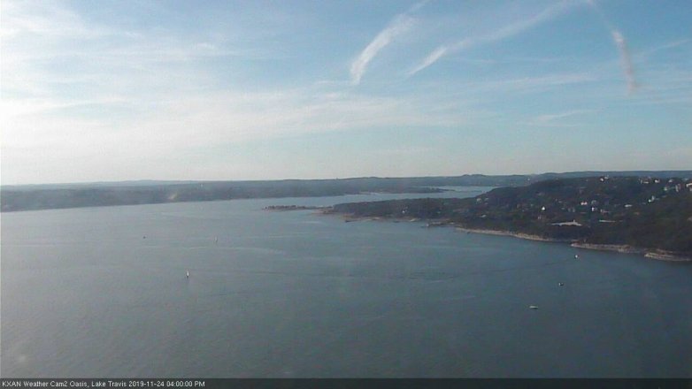 Lake Travis webcam, November 24, 2019 4:00 PM CT