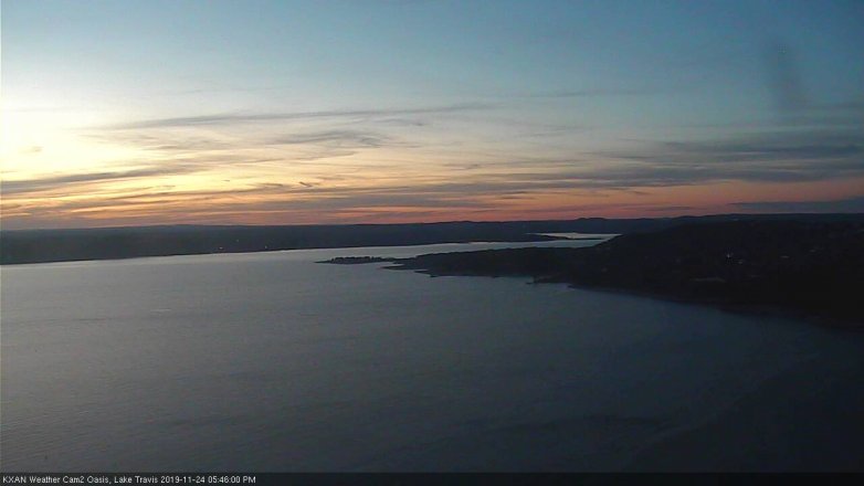Lake Travis webcam, November 24, 2019 5:45 PM CT