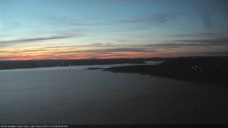 Lake Travis webcam, November 24, 2019 6:00 PM CT