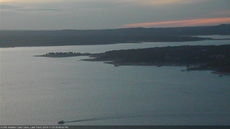 Lake Travis webcam, November 25, 2019 5:45 PM CT