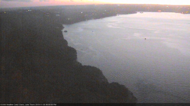 Lake Travis webcam, November 30, 2019 6:00 PM CT