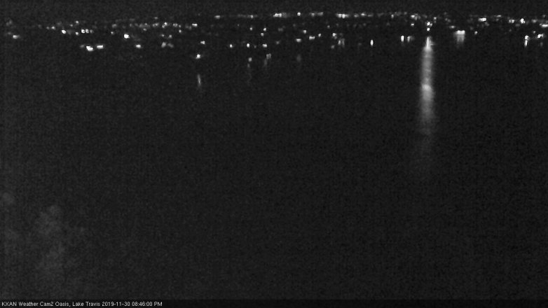 Lake Travis webcam, November 30, 2019 8:45 PM CT