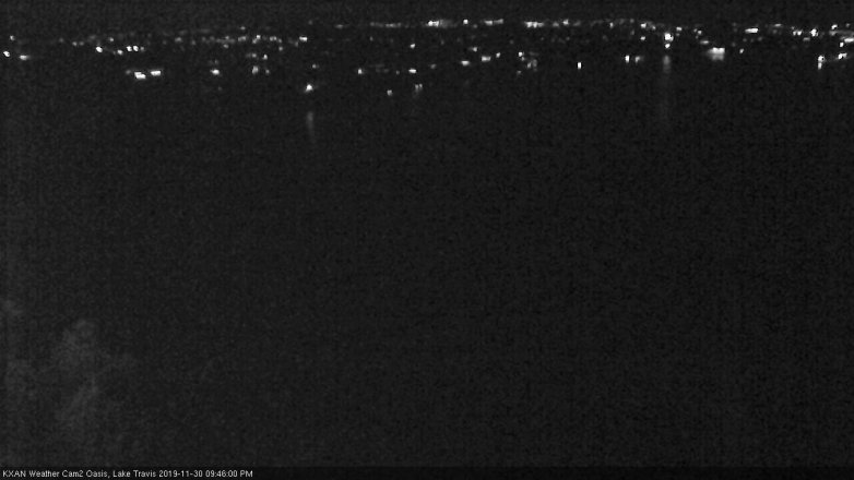 Lake Travis webcam, November 30, 2019 9:45 PM CT