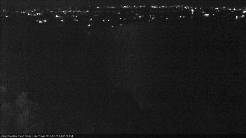 Lake Travis webcam, December 1, 2019 8:00 PM CT