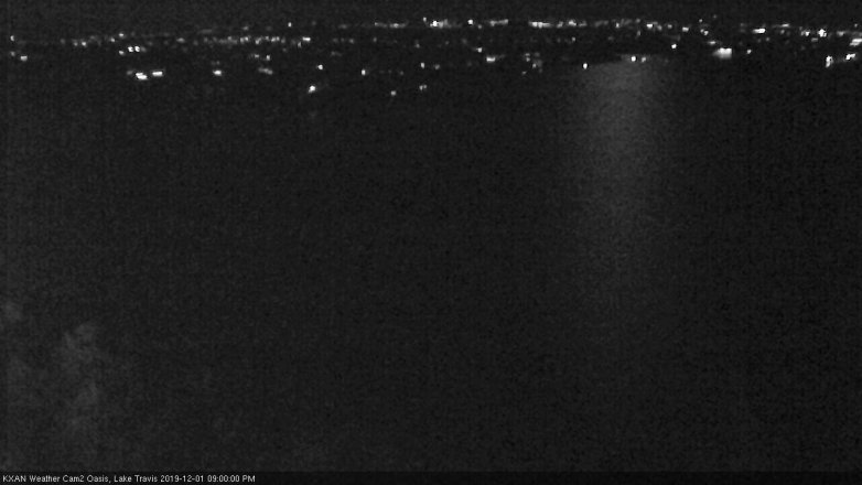 Lake Travis webcam, December 1, 2019 9:00 PM CT