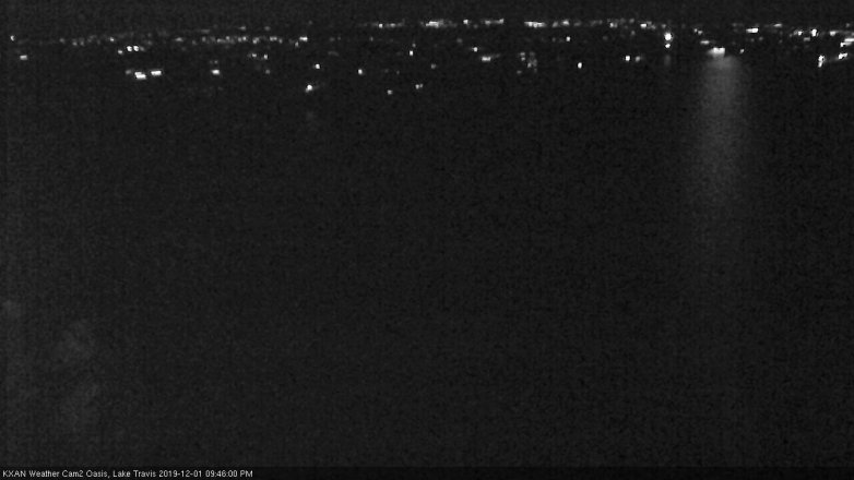 Lake Travis webcam, December 1, 2019 9:45 PM CT