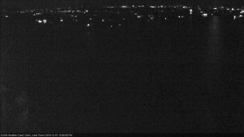 Lake Travis webcam, December 1, 2019 10:00 PM CT