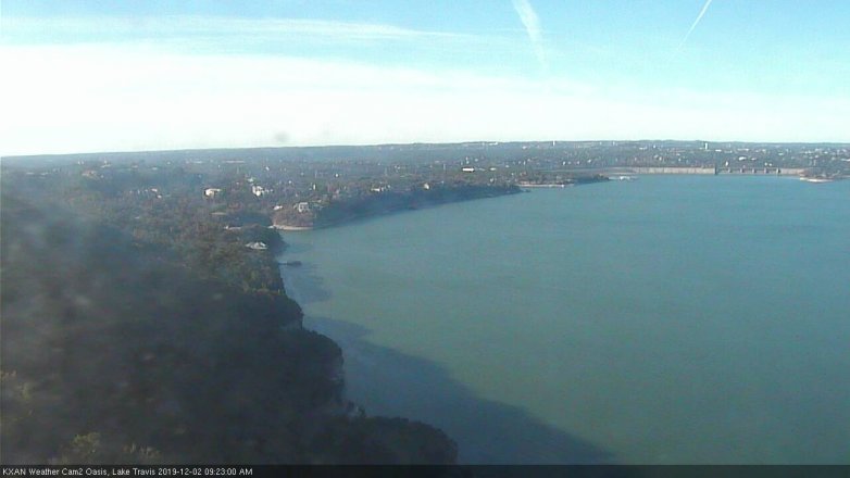 Lake Travis webcam, December 2, 2019 9:25 AM CT
