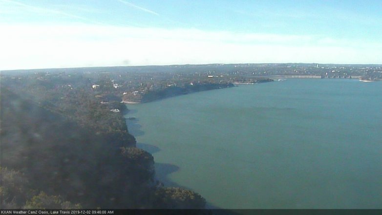 Lake Travis webcam, December 2, 2019 9:45 AM CT