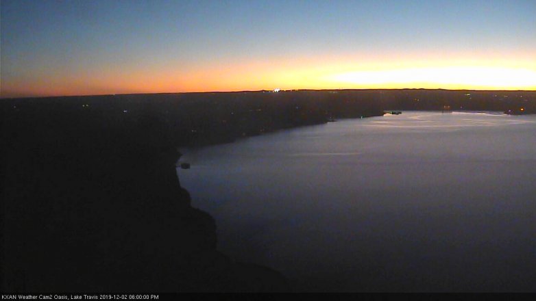 Lake Travis webcam, December 2, 2019 6:00 PM CT