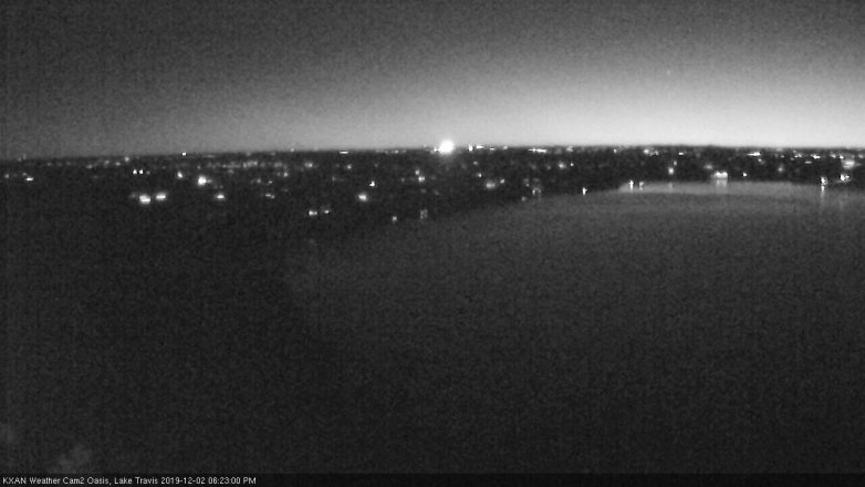 Lake Travis webcam, December 2, 2019 6:25 PM CT