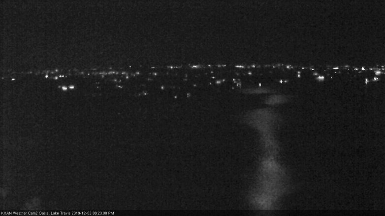 Lake Travis webcam, December 2, 2019 9:25 PM CT