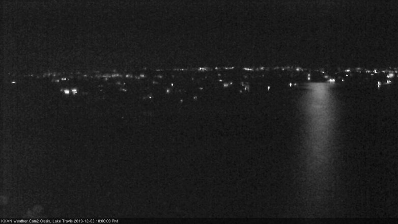 Lake Travis webcam, December 2, 2019 10:00 PM CT