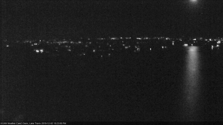 Lake Travis webcam, December 2, 2019 10:25 PM CT
