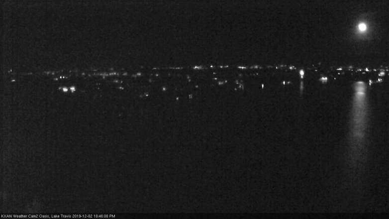 Lake Travis webcam, December 2, 2019 10:45 PM CT
