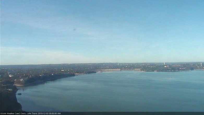 Lake Travis webcam, December 3, 2019 9:00 AM CT