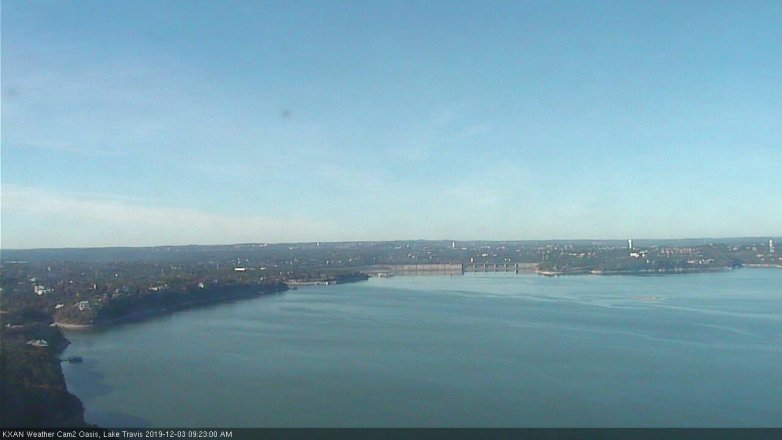 Lake Travis webcam, December 3, 2019 9:25 AM CT