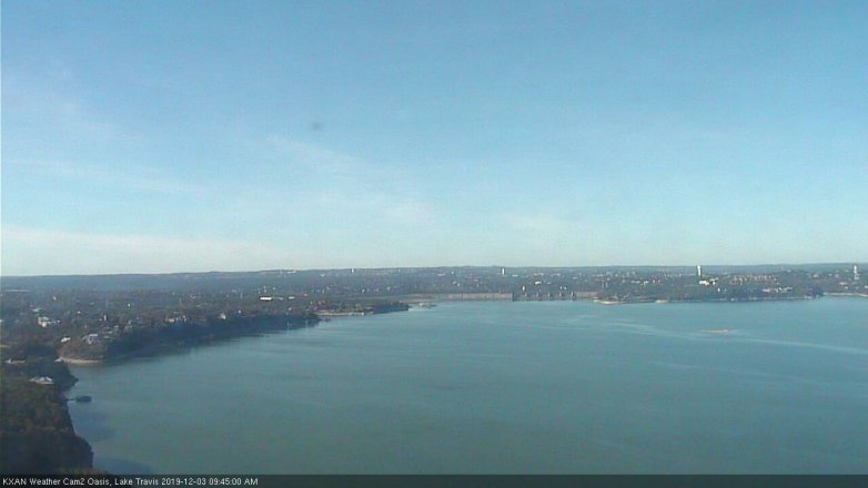 Lake Travis webcam, December 3, 2019 9:45 AM CT