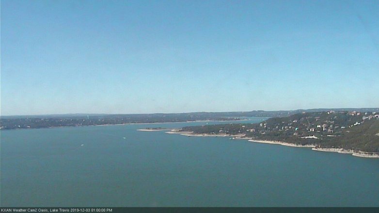 Lake Travis webcam, December 3, 2019 1:00 PM CT