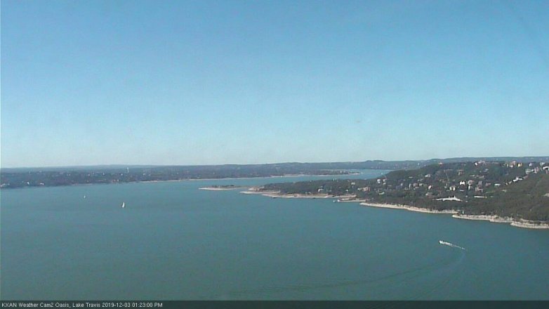 Lake Travis webcam, December 3, 2019 1:25 PM CT