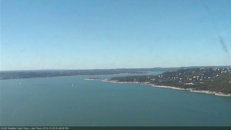 Lake Travis webcam, December 3, 2019 1:45 PM CT