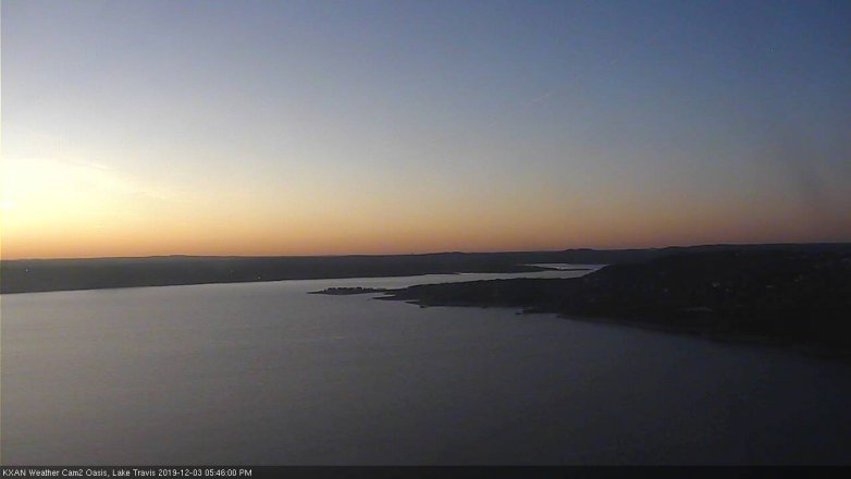 Lake Travis webcam, December 3, 2019 5:45 PM CT