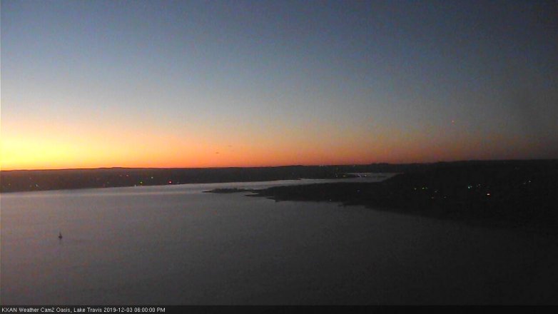 Lake Travis webcam, December 3, 2019 6:00 PM CT