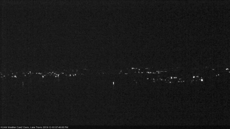 Lake Travis webcam, December 3, 2019 7:45 PM CT