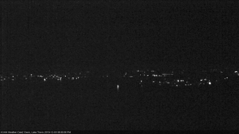 Lake Travis webcam, December 3, 2019 8:00 PM CT