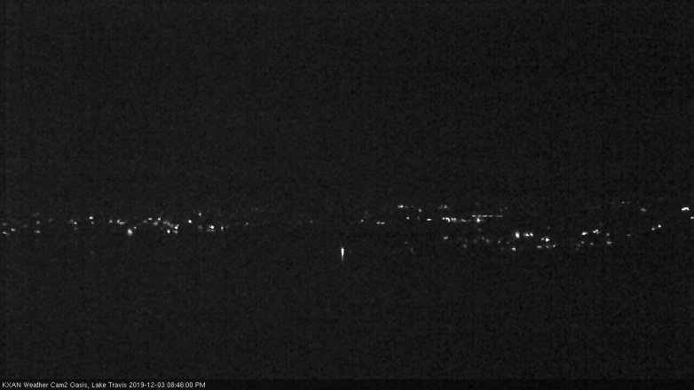 Lake Travis webcam, December 3, 2019 8:45 PM CT