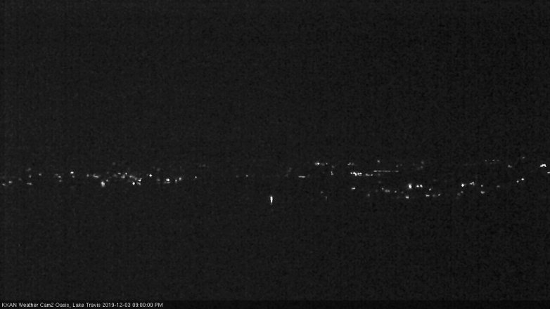 Lake Travis webcam, December 3, 2019 9:00 PM CT