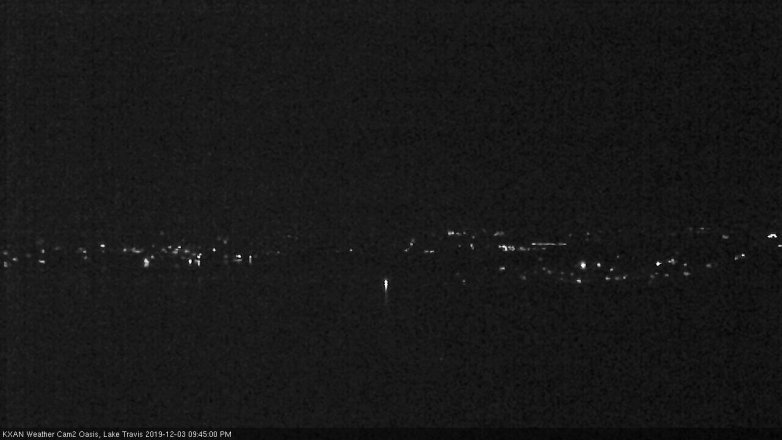 Lake Travis webcam, December 3, 2019 9:45 PM CT