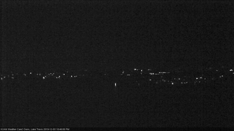 Lake Travis webcam, December 3, 2019 10:45 PM CT