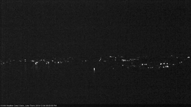 Lake Travis webcam, December 4, 2019 9:00 PM CT