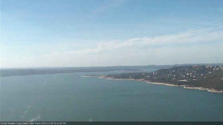 Lake Travis webcam, December 5, 2019 2:25 PM CT