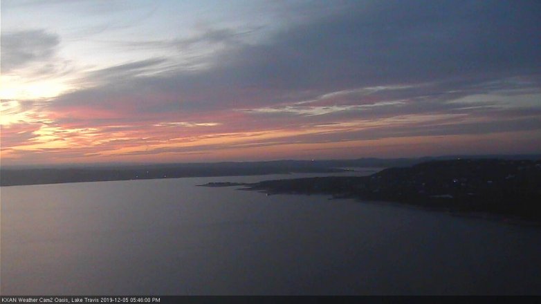 Lake Travis webcam, December 5, 2019 5:45 PM CT