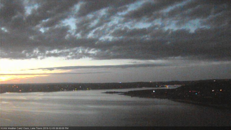 Lake Travis webcam, December 9, 2019 6:00 PM CT