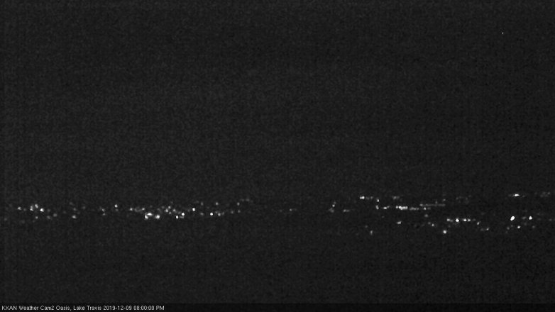 Lake Travis webcam, December 9, 2019 8:00 PM CT