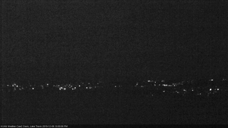 Lake Travis webcam, December 9, 2019 10:00 PM CT