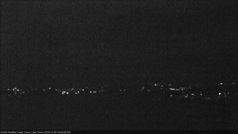Lake Travis webcam, December 9, 2019 10:45 PM CT