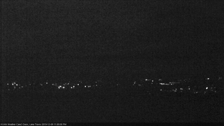 Lake Travis webcam, December 9, 2019 11:00 PM CT
