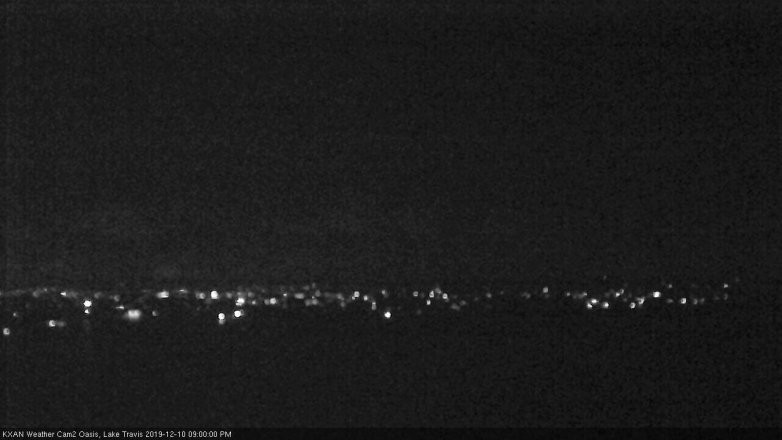 Lake Travis webcam, December 10, 2019 9:00 PM CT