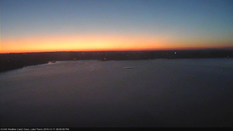 Lake Travis webcam, December 11, 2019 6:00 PM CT
