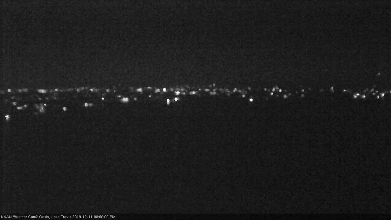 Lake Travis webcam, December 11, 2019 8:00 PM CT