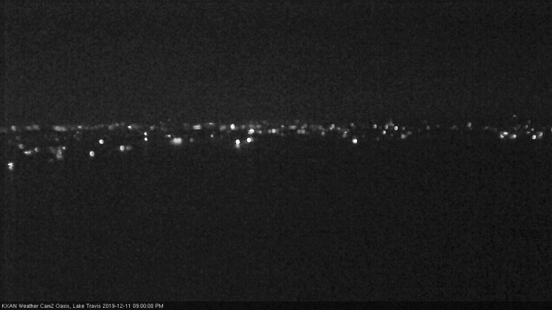 Lake Travis webcam, December 11, 2019 9:00 PM CT