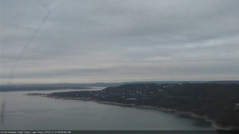 Lake Travis webcam, December 12, 2019 9:00 AM CT