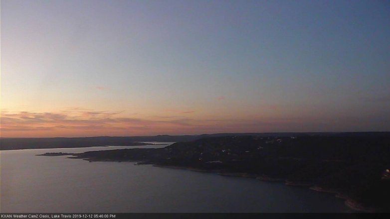 Lake Travis webcam, December 12, 2019 5:45 PM CT