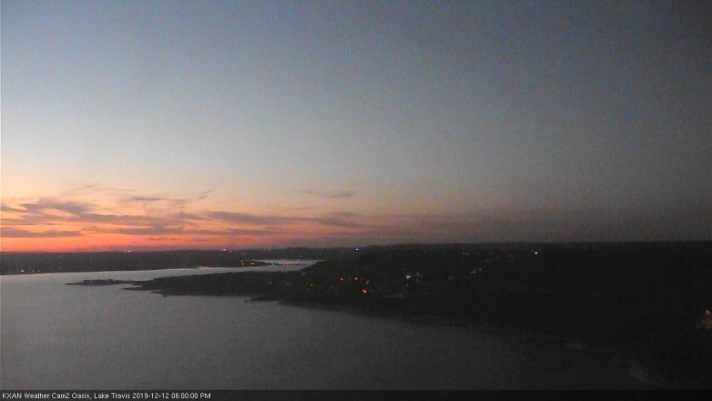 Lake Travis webcam, December 12, 2019 6:00 PM CT