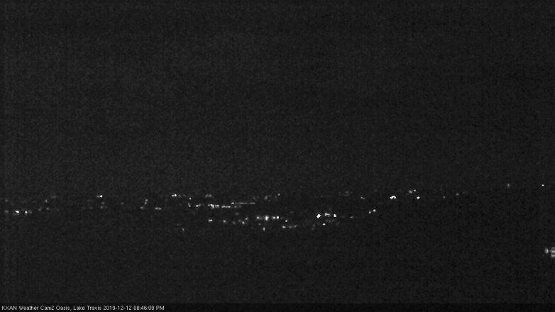 Lake Travis webcam, December 12, 2019 8:45 PM CT