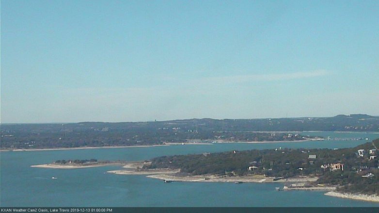 Lake Travis webcam, December 13, 2019 1:00 PM CT
